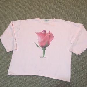Vtg Anne Geddess Baby Tulip Crewneck Sweater Sweatshirt Pink XL